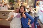 Jo Argent, our Laser hair removal tech with Alex from Aaron Russell's next door.