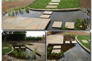 Pond with stepping stones