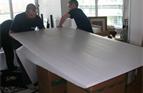 Wrapping a crystal table top to be crated