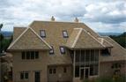 New House, roofed with new cotswold stone tiles, rear of house