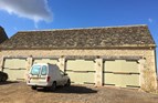 Stoned tiled roof on new garages