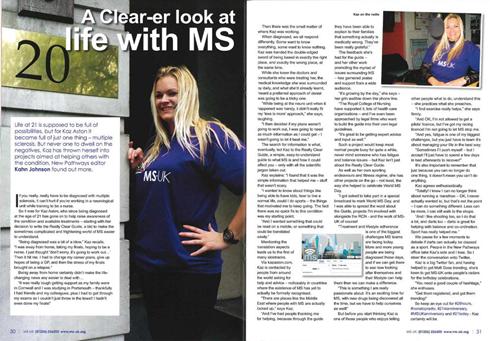 MS, UK, Kaz aston, 21 today, charity, multiple sclerosis, london, ms clear guide