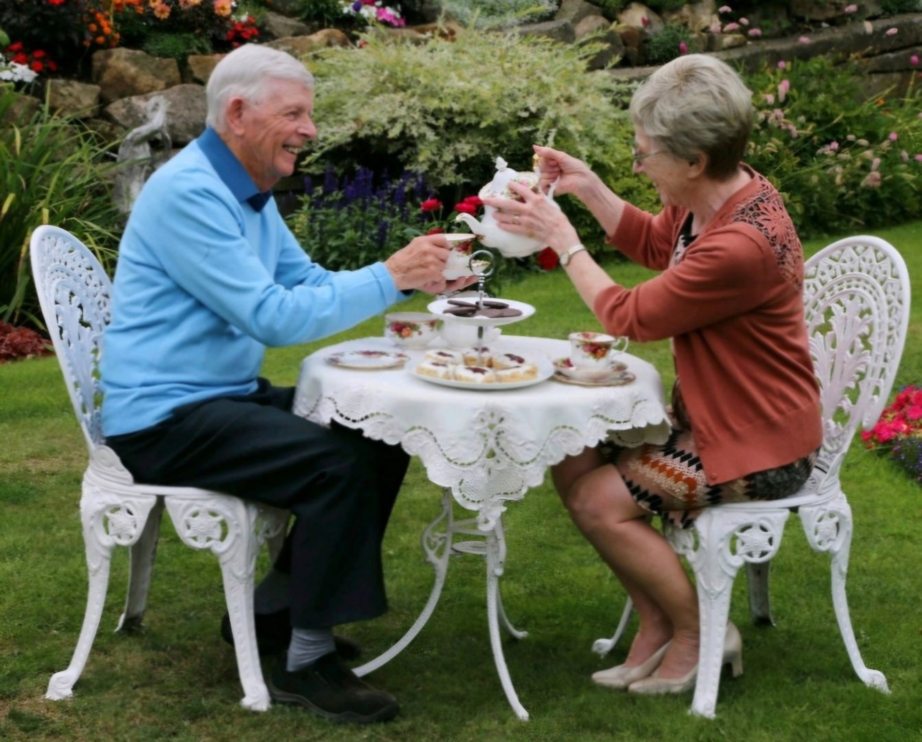 Couple having tea