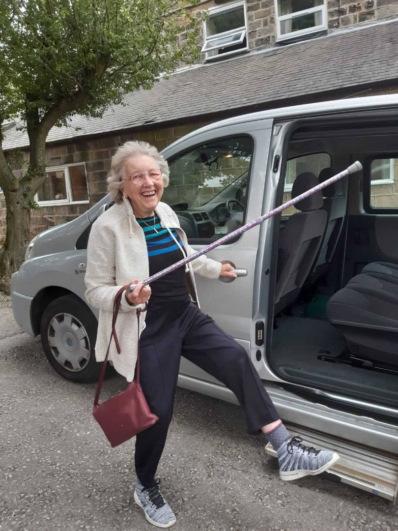 Residents enjoying minibus shopping and sightseeing trips