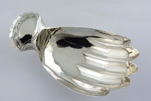 Plain 'Hand' with bright-cut on handle to simulate lace cuff.  Joseph Taylor, Birmingham 1806