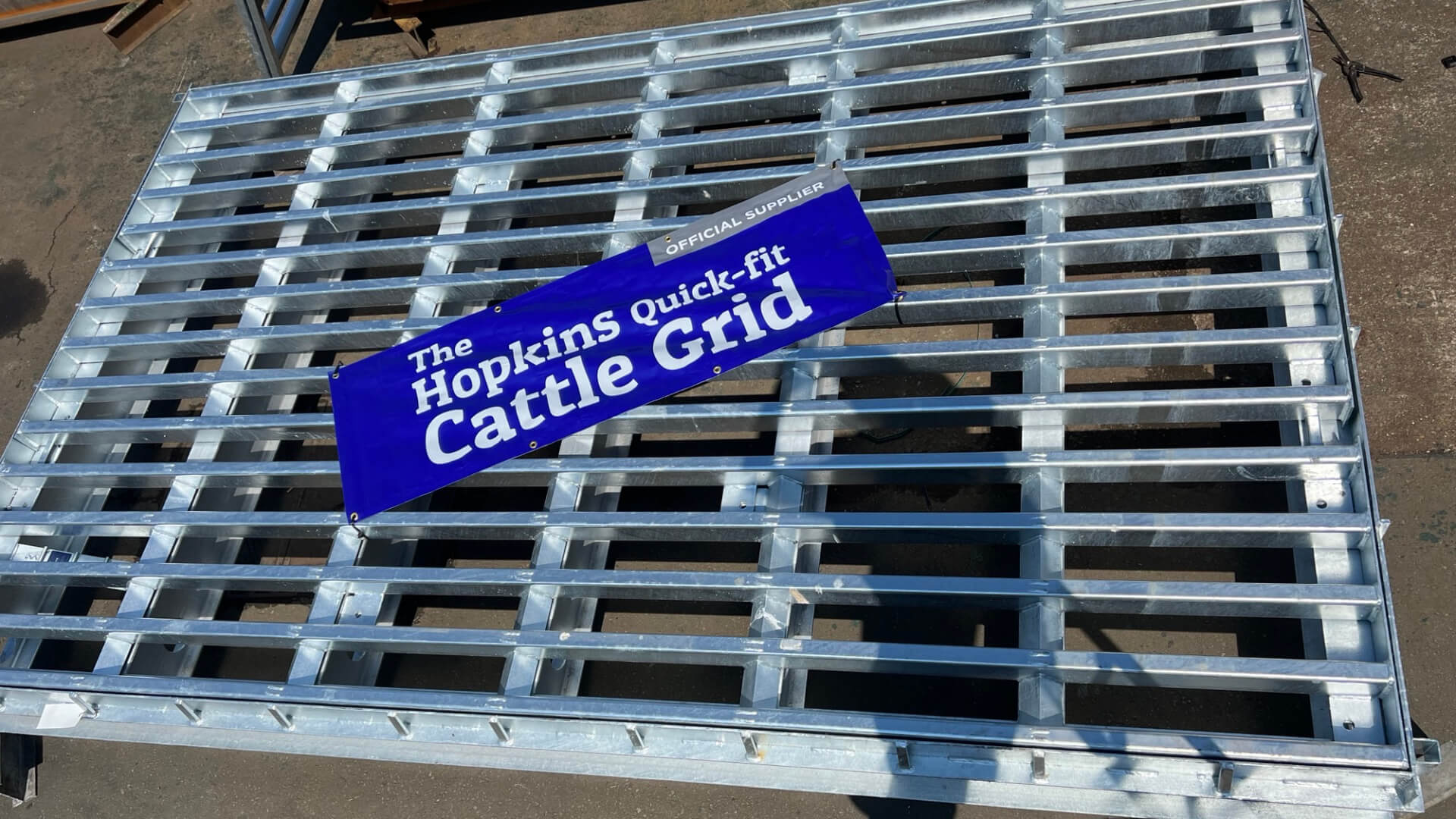 Hopkins cattle grid sign on grid
