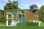 Eco-house designed for site in Fife, Scotland. Super insulation and passive design mean no central heating system is required.