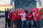 Members of the Grantham 
branch on their way to QPR 
raising funds for Pink October 
in 2021.