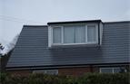 Re-Roof in Marley Eternit Slates. (Manmade Slates). uPVC Cladding to flat roof dormer cheeks and fascias
Taitshill, Dursley, Glos.