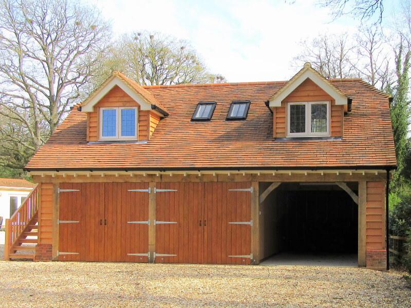 oak framed triple garage