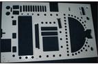 Cutter paths are derived from a technical drawing in dxf. format, utilising several layers if necessary