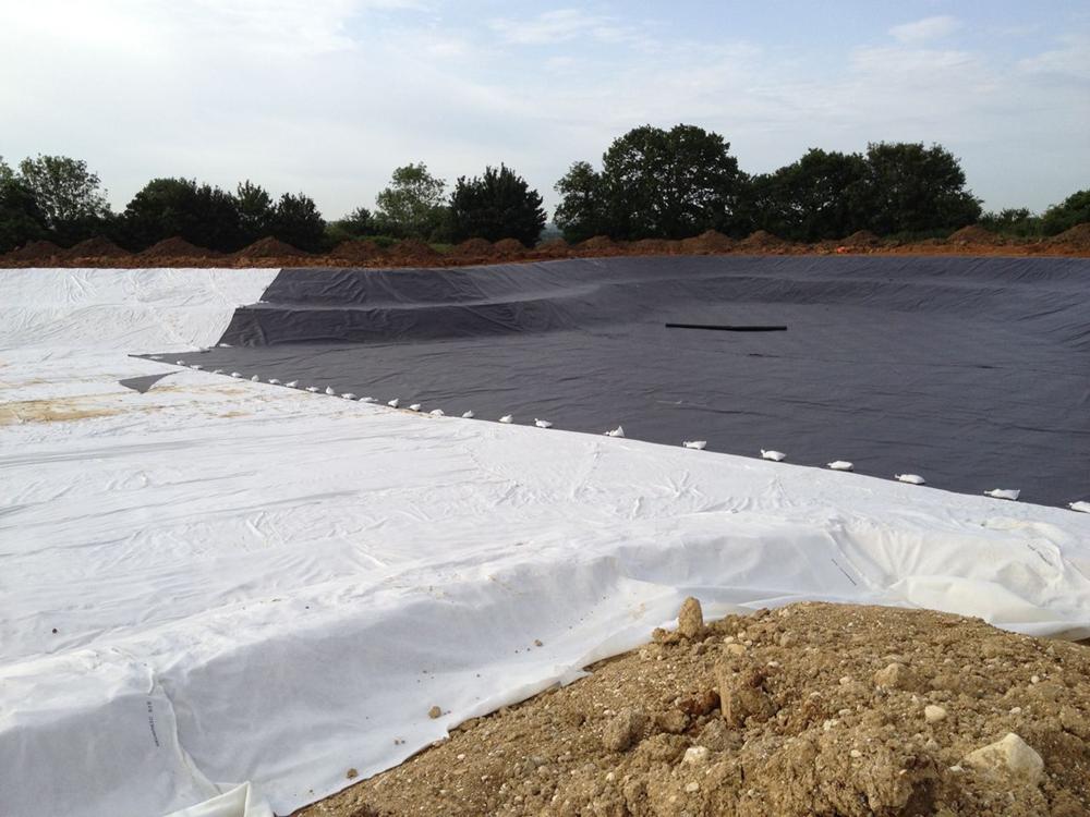 Liner and geotextile Installation in large Lake