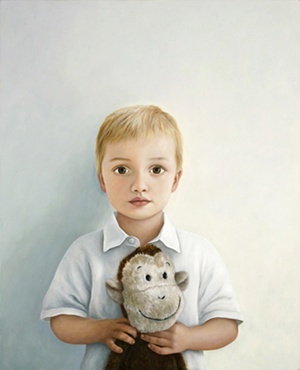 Boy with Monkey, 2007 oil on board, 78cm x 63cm © Copyright 2010 Nicola Green