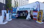 The marquee at the Belfast Maritime Festival complete with cut outs that proved popular with the younger generation