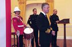 The Governor of Gibraltar addressing the guests at the Merchant Navy Medal ceremony