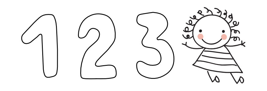 numbers 1 2 3 line drawing