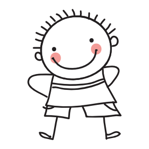 happy boy line drawing