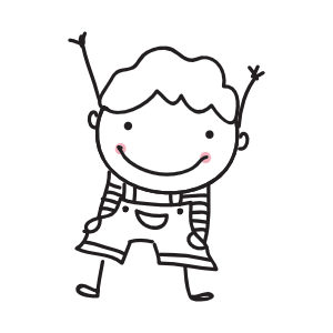 happy boy line drawing