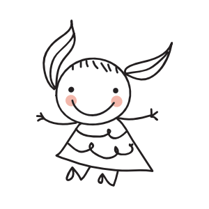 little girl jumping lne drawing