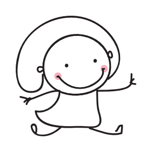 little girl skipping line drawing