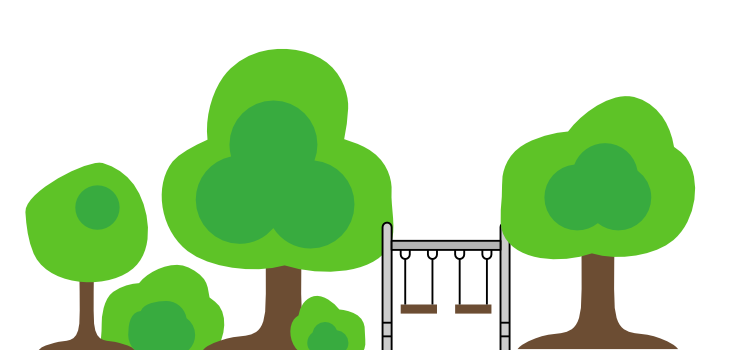 trees and playground illustration