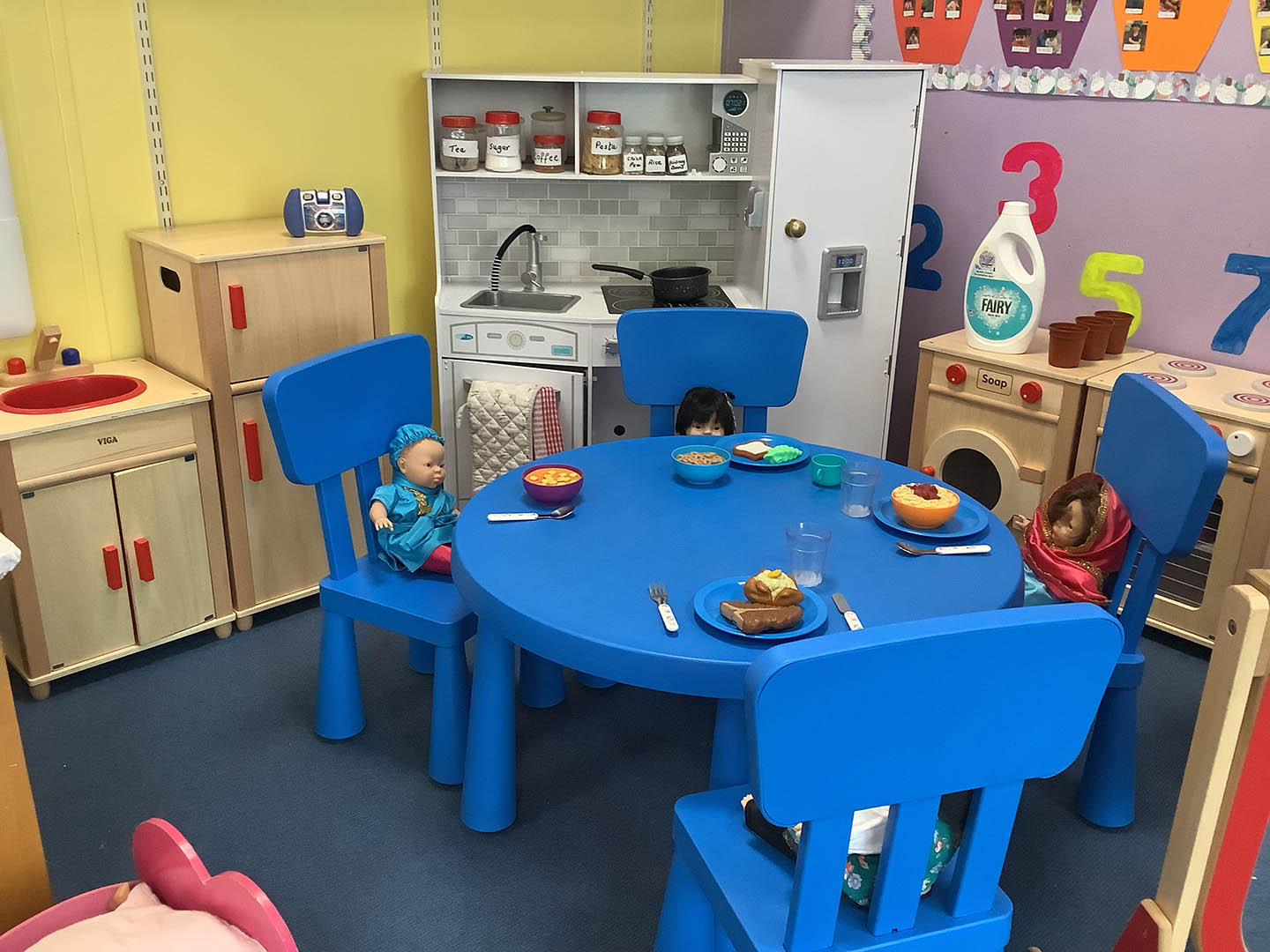 rainbows toddler room childs kitchen and dining table