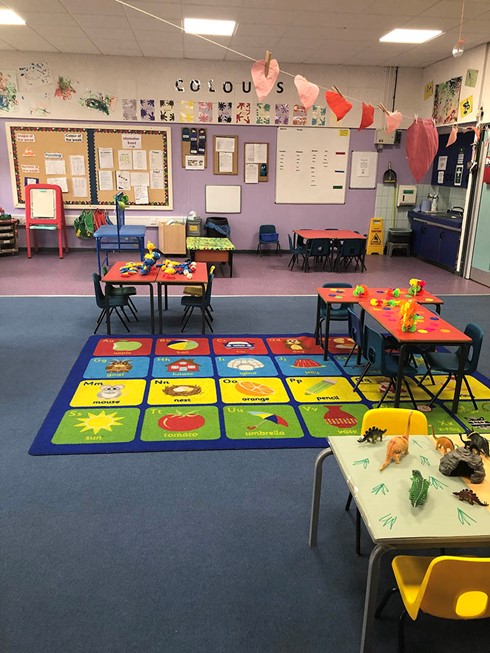 rainbows toddler room colourful rug