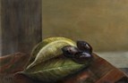 Still life with sea. Oil on canvas board 5in x 7in. SOLD