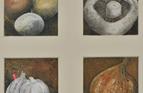 Produce. Four oils on paper, each 3in x 3in.