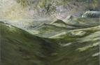Evening sun and sea, Dorset. Oil on canvas 9in x 12in.