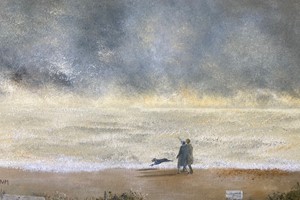 Winter beach. Oil on linen. 30cm x 40cm. SOLD