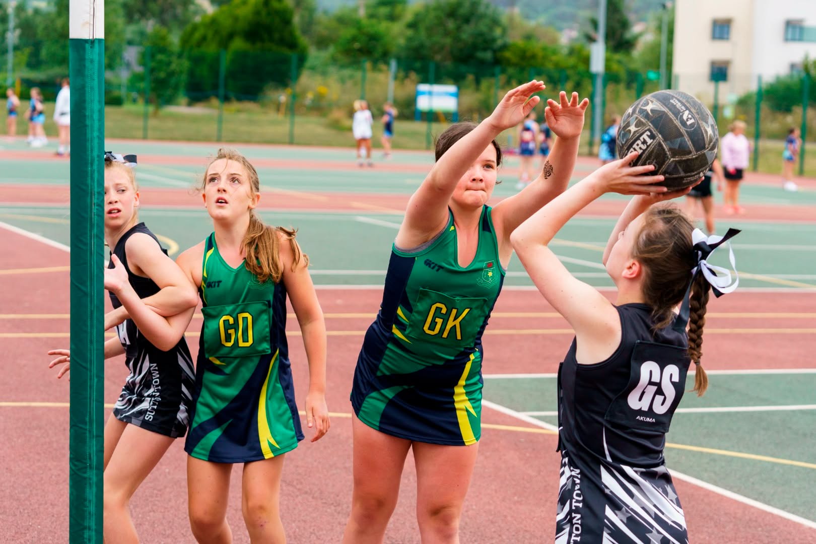 Girls playing netball