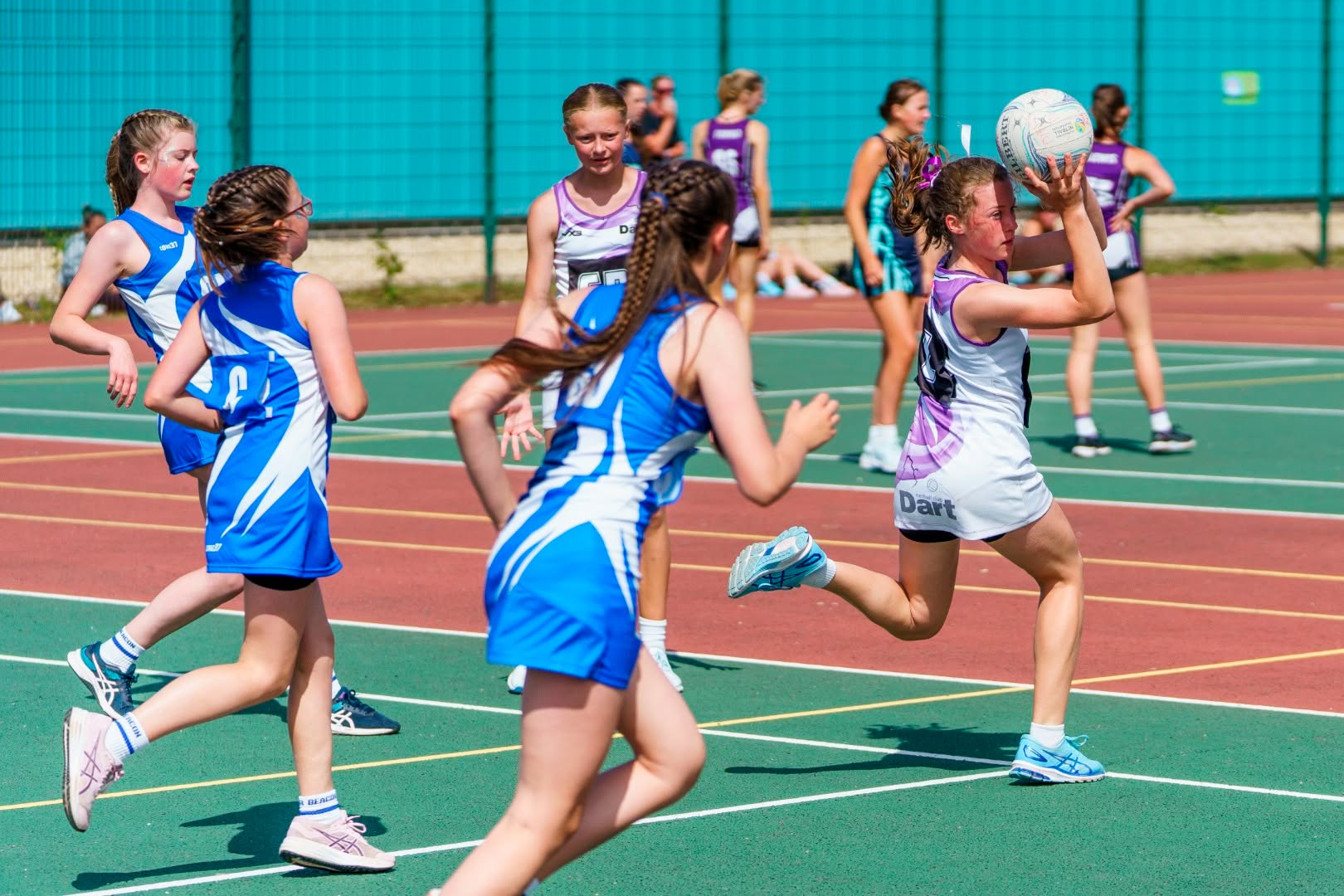 Girls playing netball