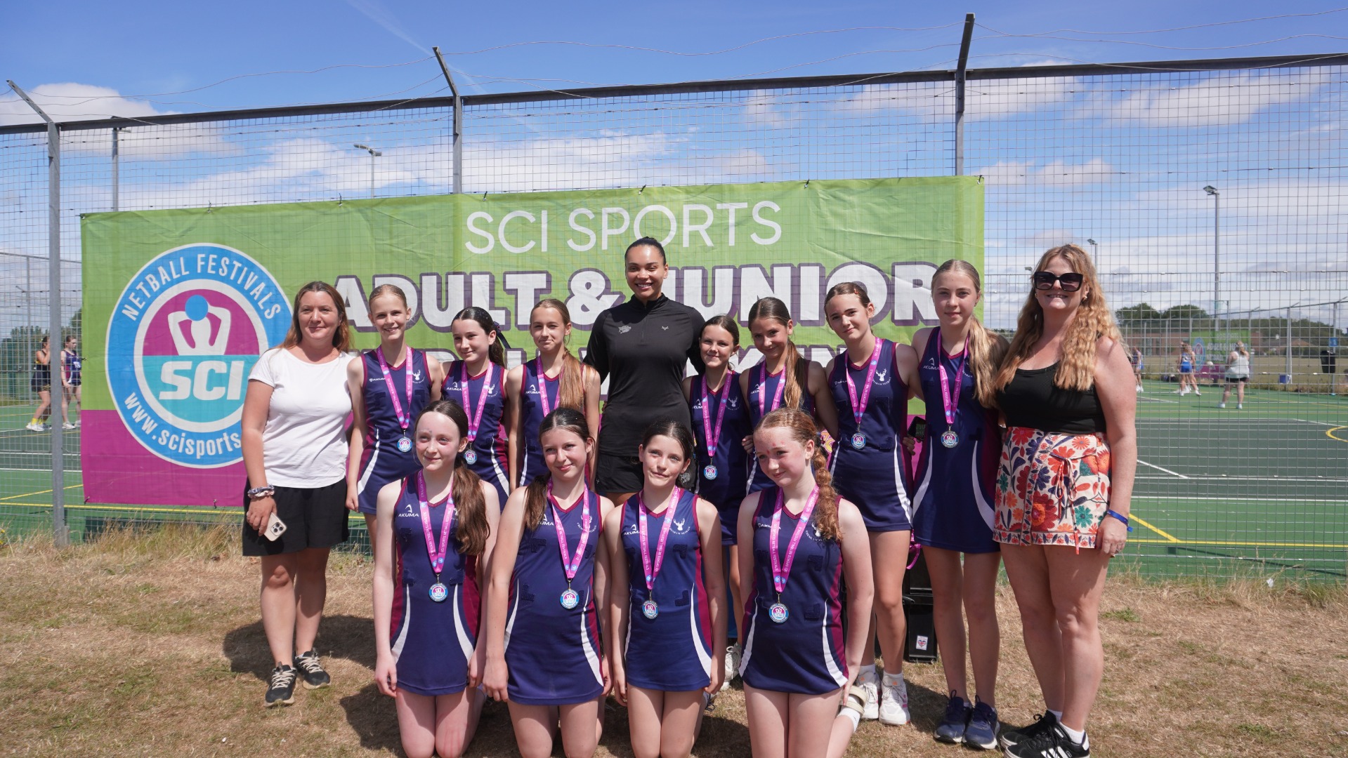 Girls playing netball