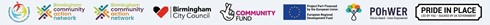 Supported by Birmingham Community Action Network, Birmingham City Council, The National Lottery Community Fund, the European Regional Development Fund, POhWER and Pride in Place