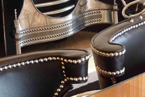 Black leather casino chairs
