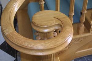 Oak hand rail - Horizontal volute 
