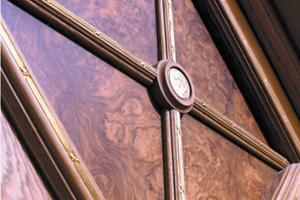 Door in burr walnut with brass inlay