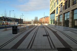 Complete Full external work package to adoptable standards for newly built civic offices. Shaping up, ducts & drainage (above and below ground), kerbing, block paving and flagging laid with supported sub bed and decorative banding.
By others: Concrete benches