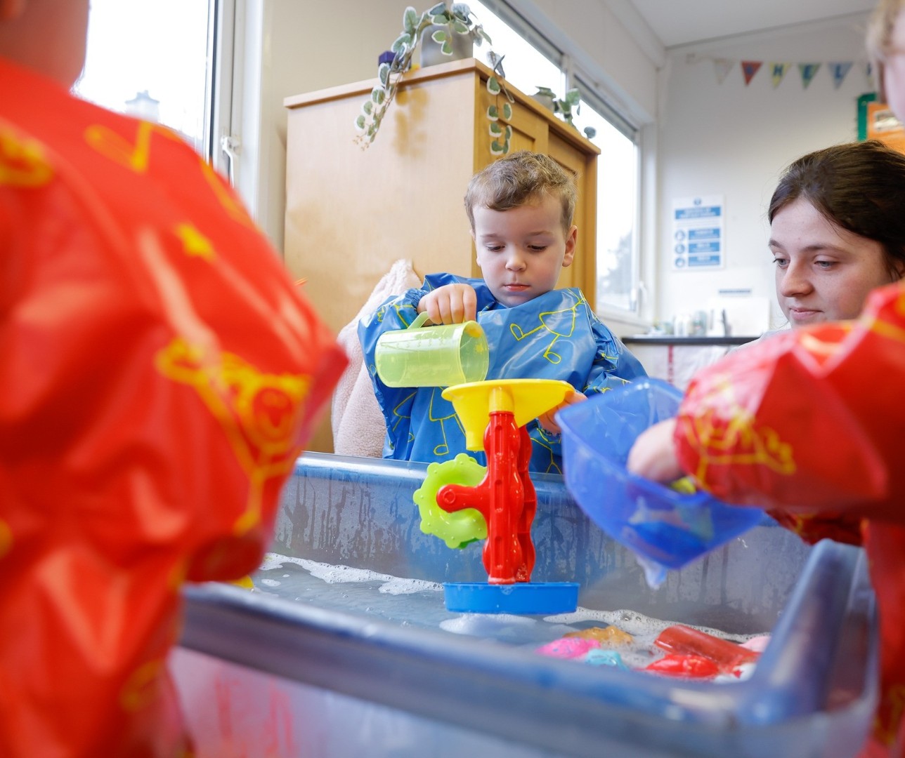 Children playing with water