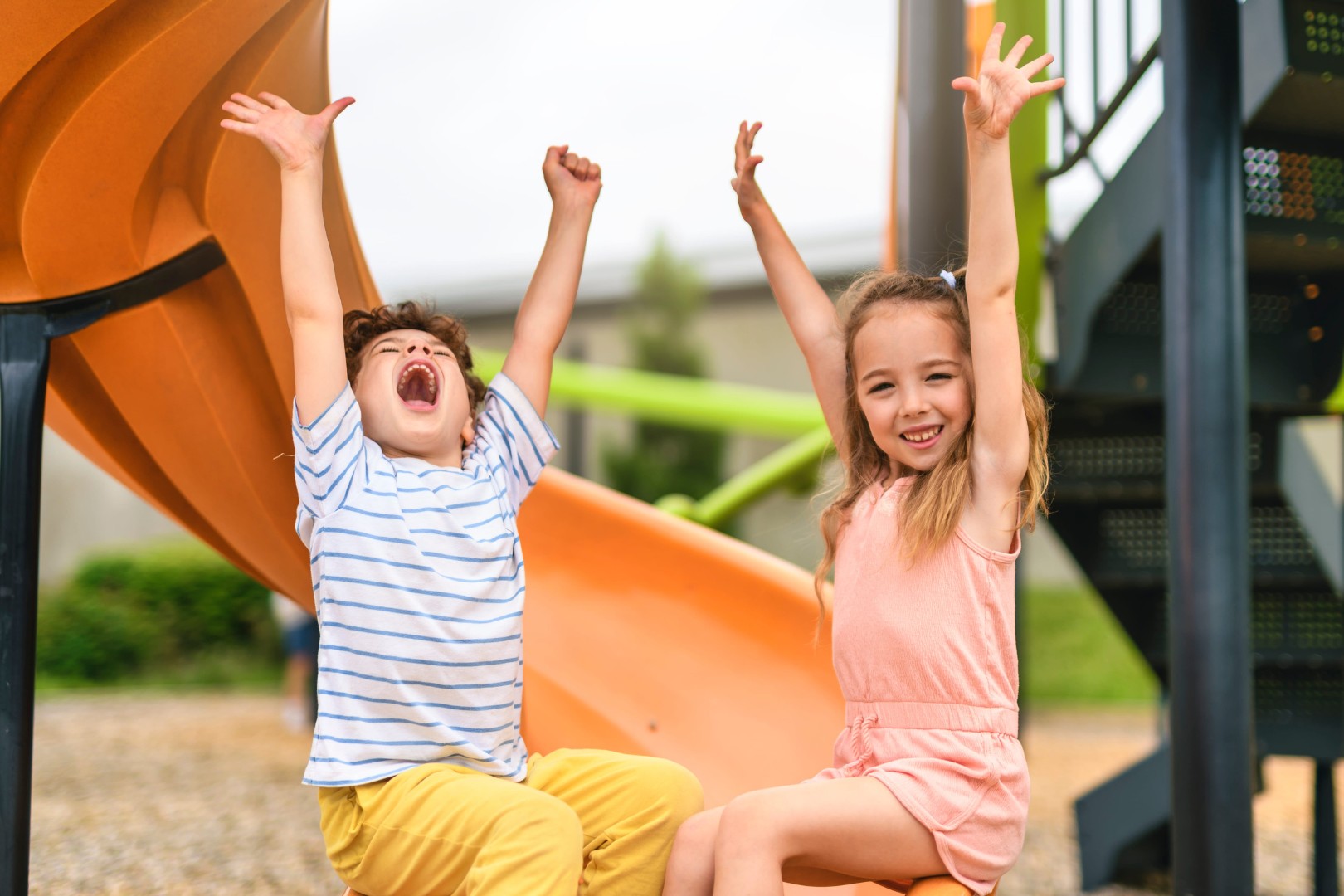Happy kids on playground