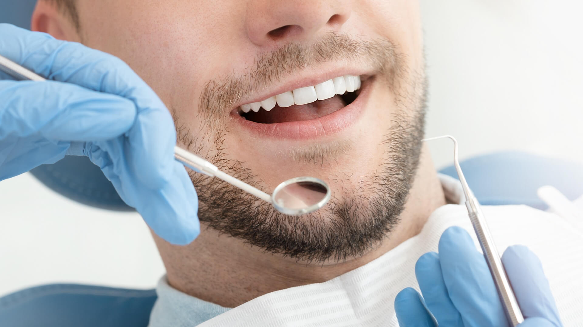 male patient dental examination