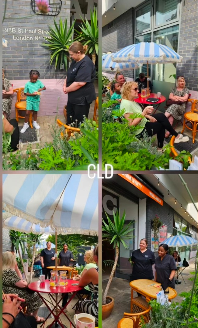 Outdoor cafe meeting in london