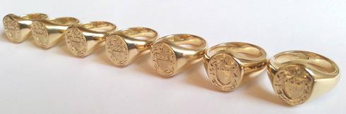 7 x 18carat gold signet rings made for the Hogan family in New Zealand