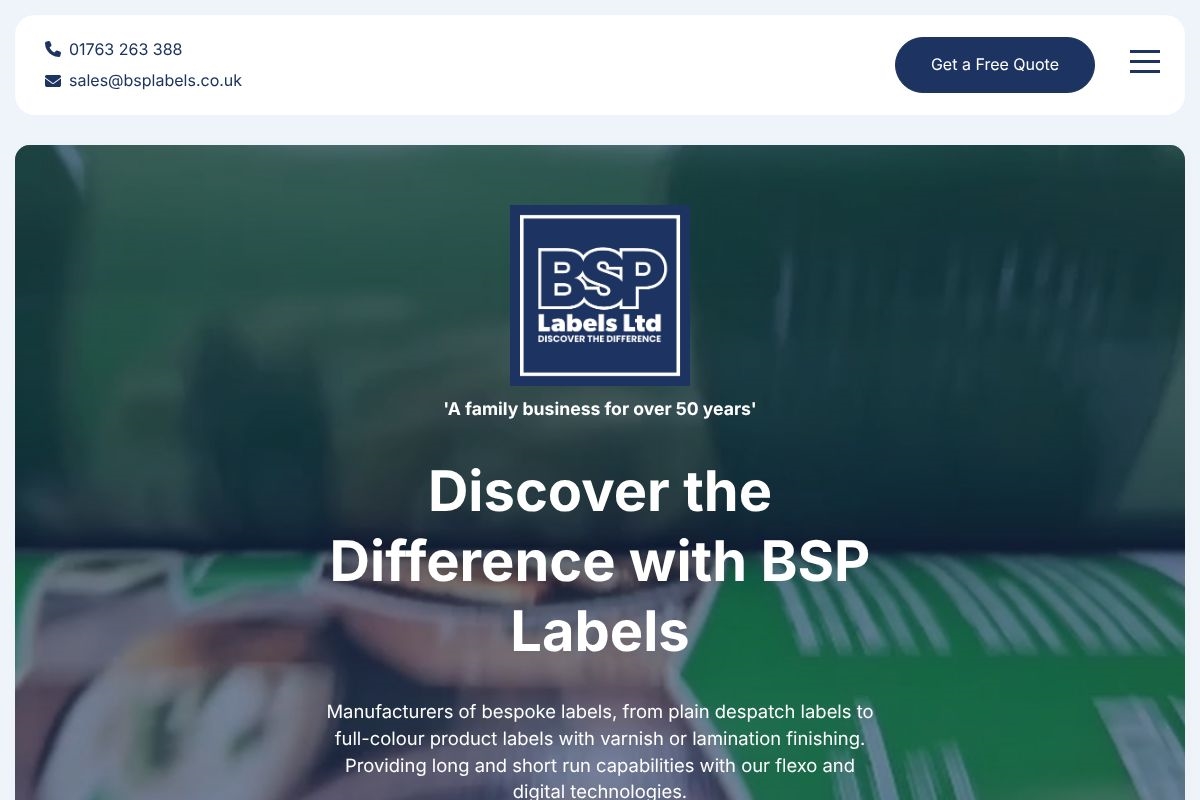 BSP Labels - Contact Us : BSP Labels Ltd - label supplier