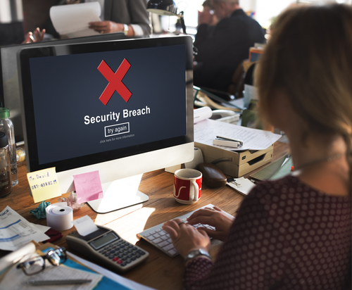 SecurityBreach Showing on Computer Screen