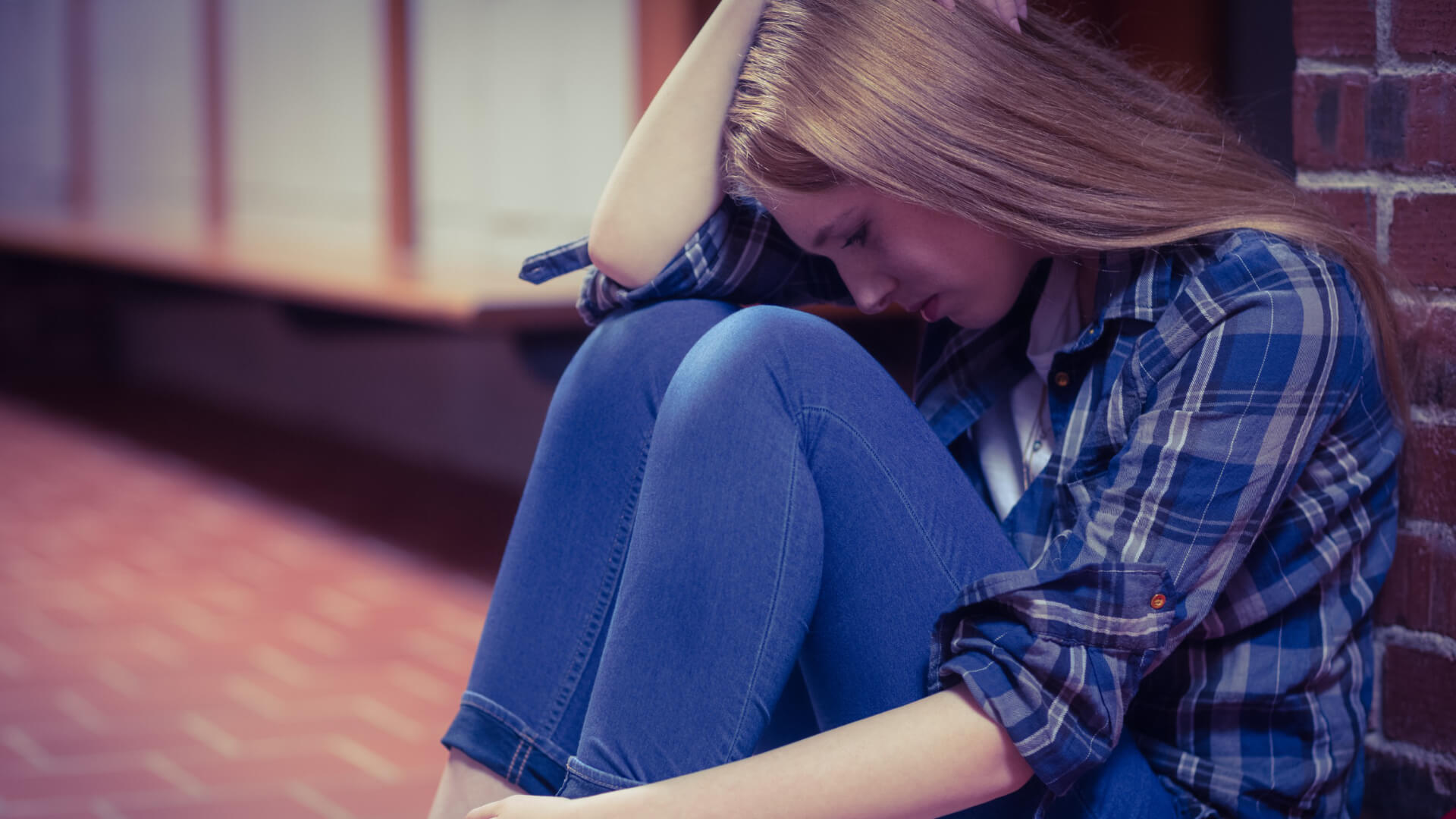 Upset young teenage girl