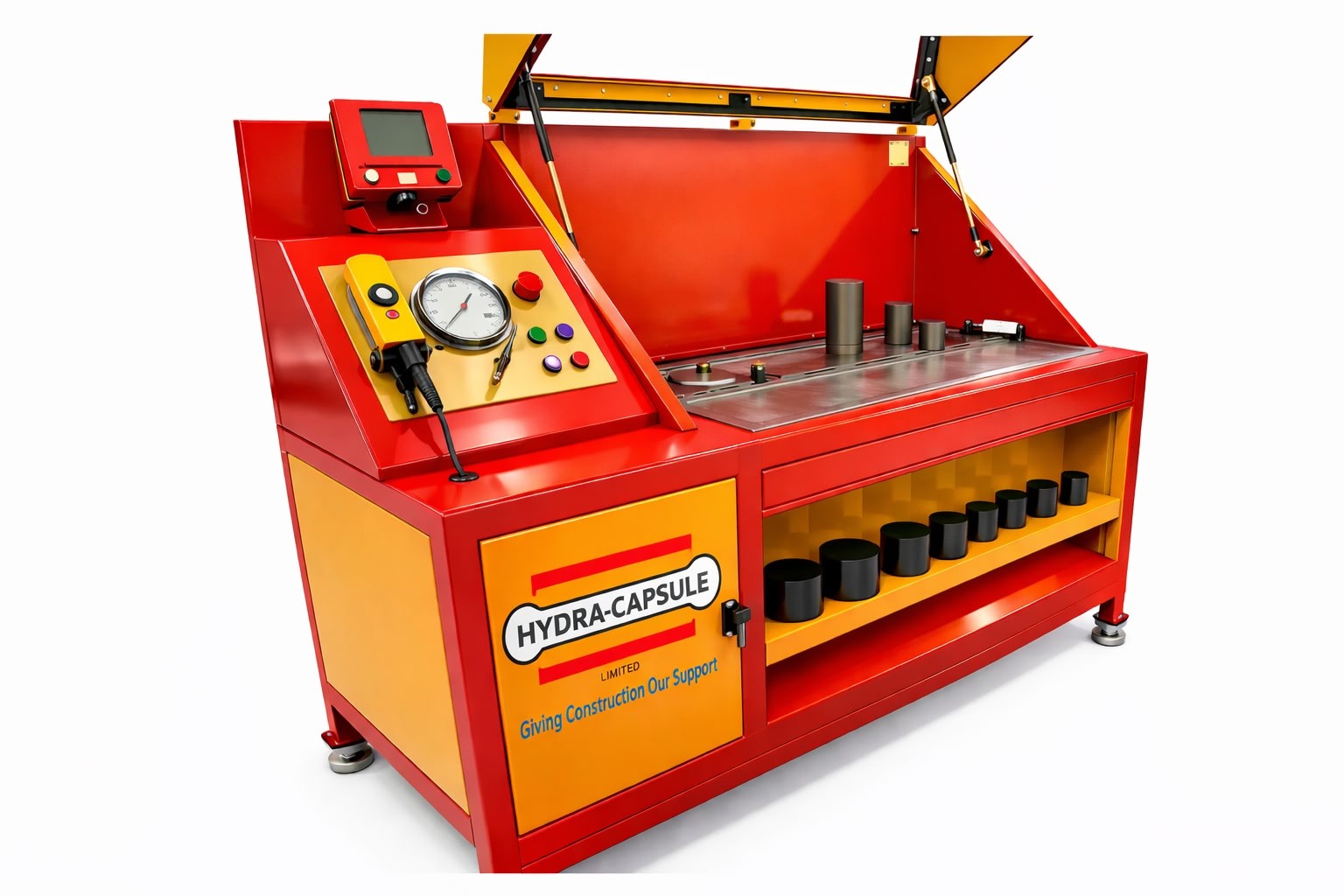 Calibration and testing table for hydraulic torque wrenches, bolt-tensioners and high pressure 700 bar and 1500 bar hoses