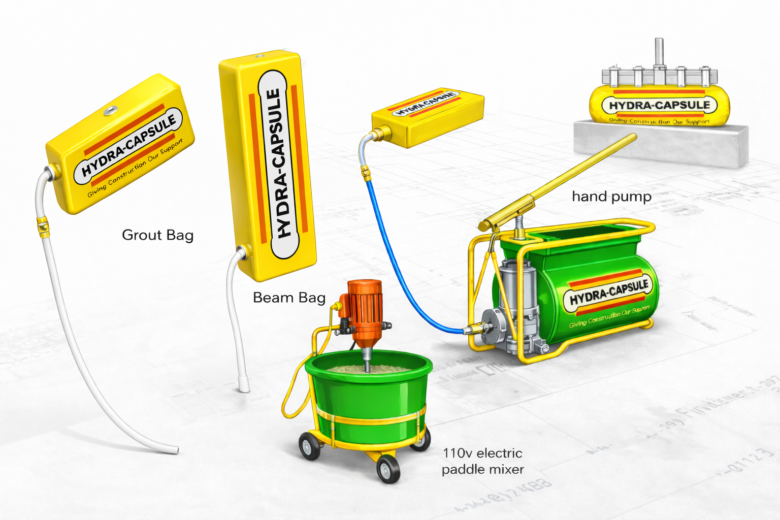 Grout bags, post tensioning and grouting, grout pumps, grouting
