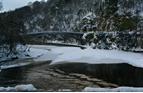 The famous Craigellachie Bridge during a cold winter.